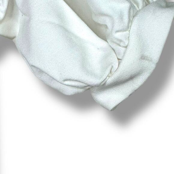 Lulus NWOT Impress Release White Off-The-Shoulder Puff Sleeve Ponte Jumpsuit XS - Picture 10 of 10